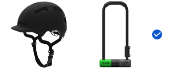 Capacete e cadeado